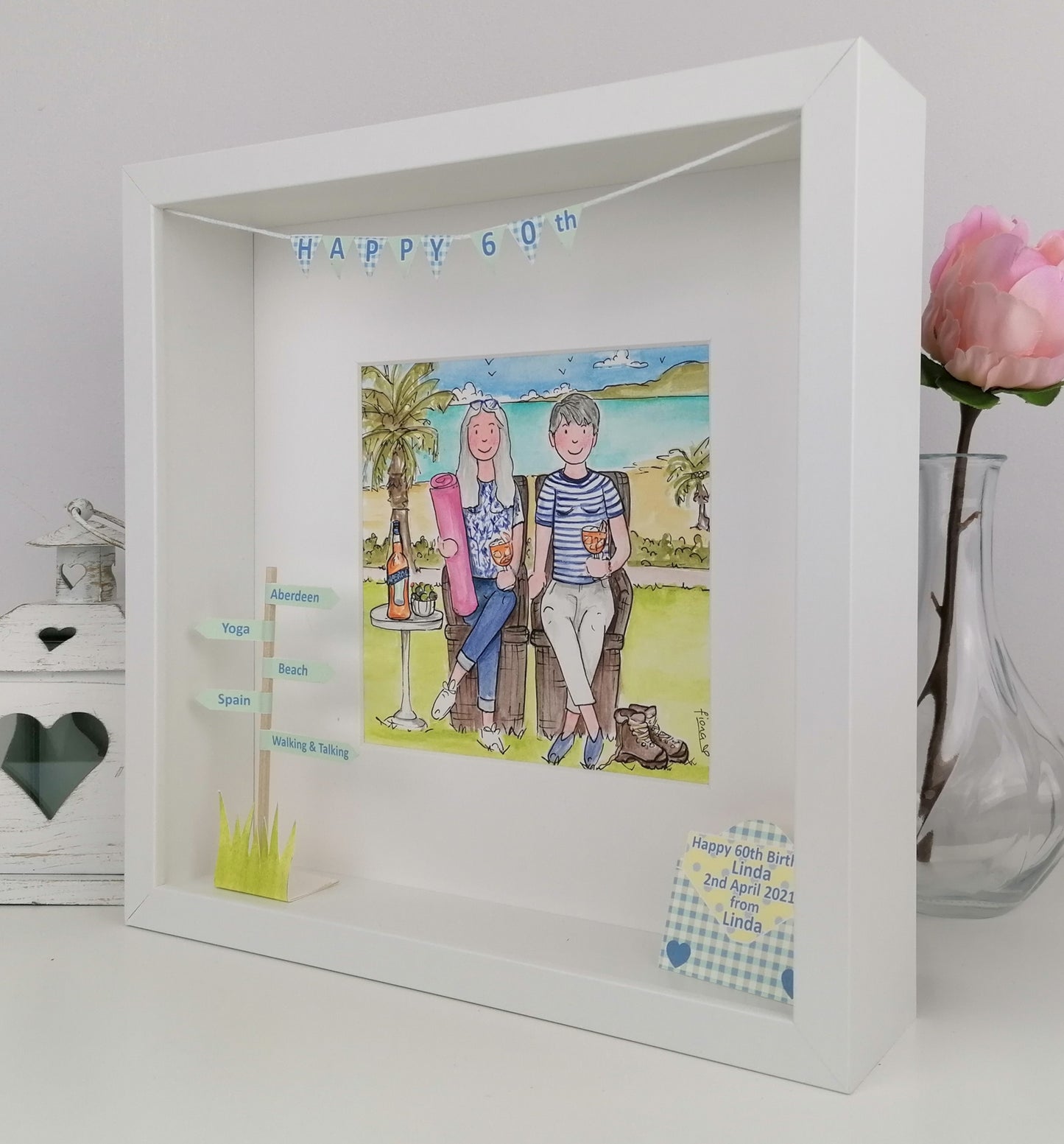 BEST FRIENDS Personalised Illustration | Custom Friendship Gift for Birthdays & Milestones by Art by Fiona Murray