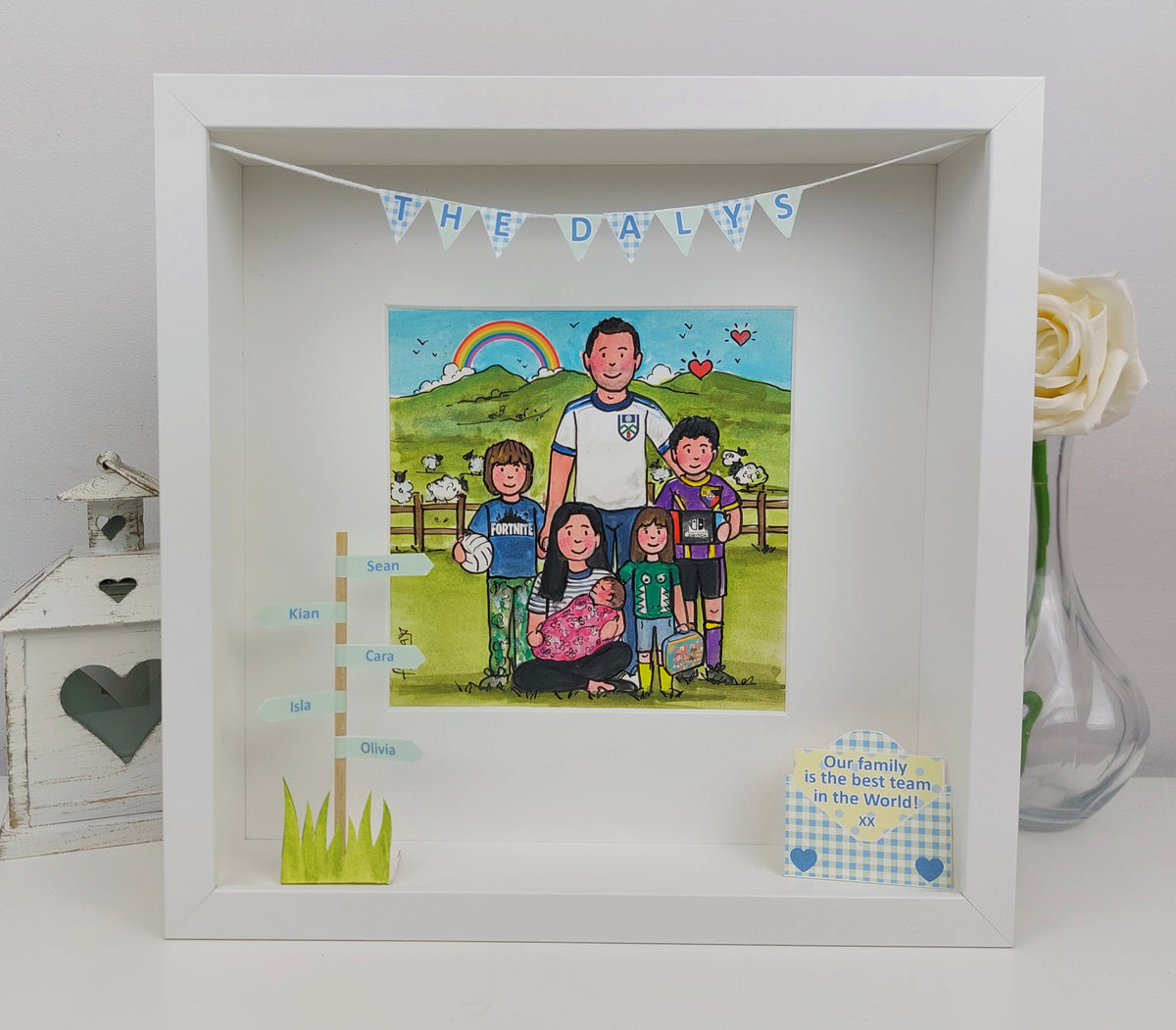 New Baby Brother or Sister Gift | Personalised Family Box Frame