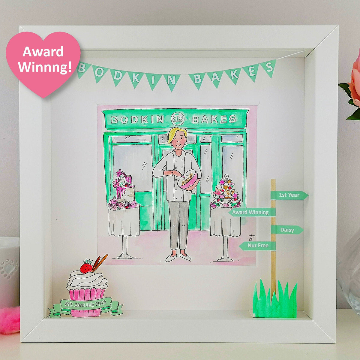 Bakery/Home Baker Box Frame Illustration | Personalised