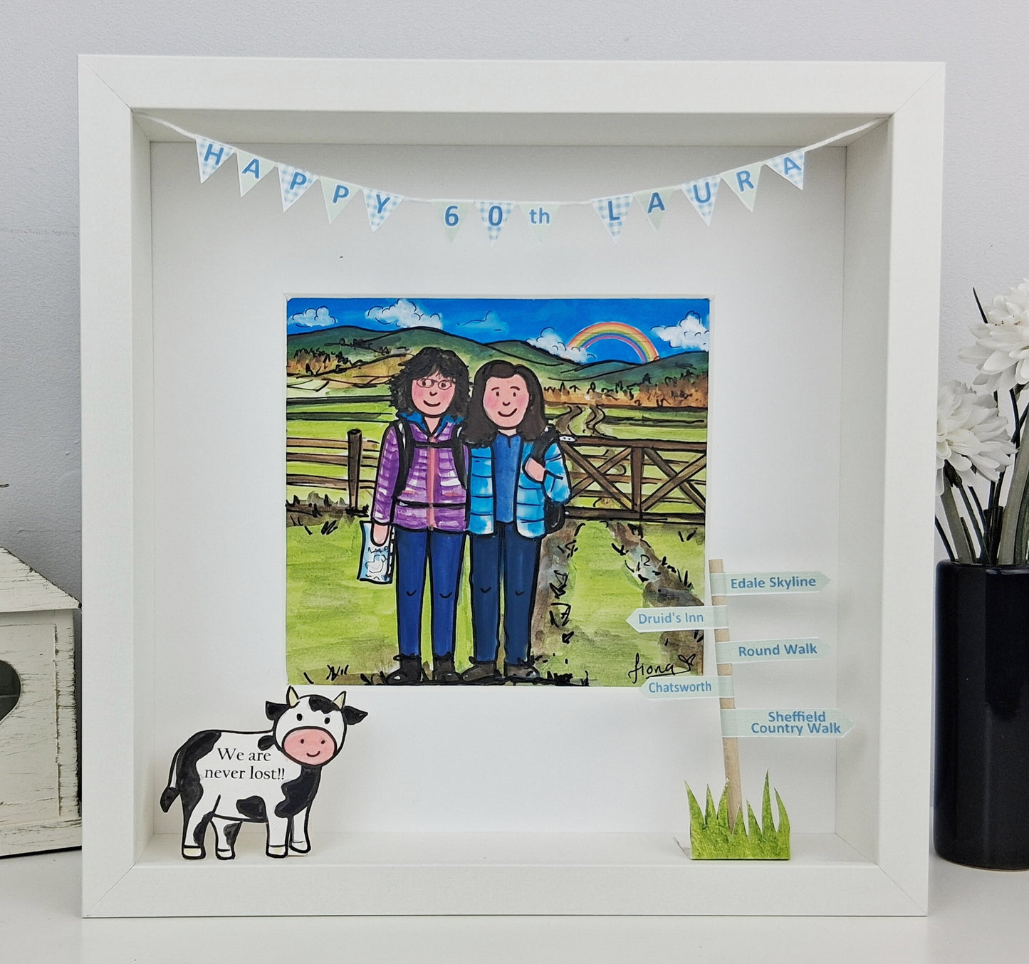 BEST FRIENDS Personalised Illustration | Custom Friendship Gift for Birthdays & Milestones by Art by Fiona Murray