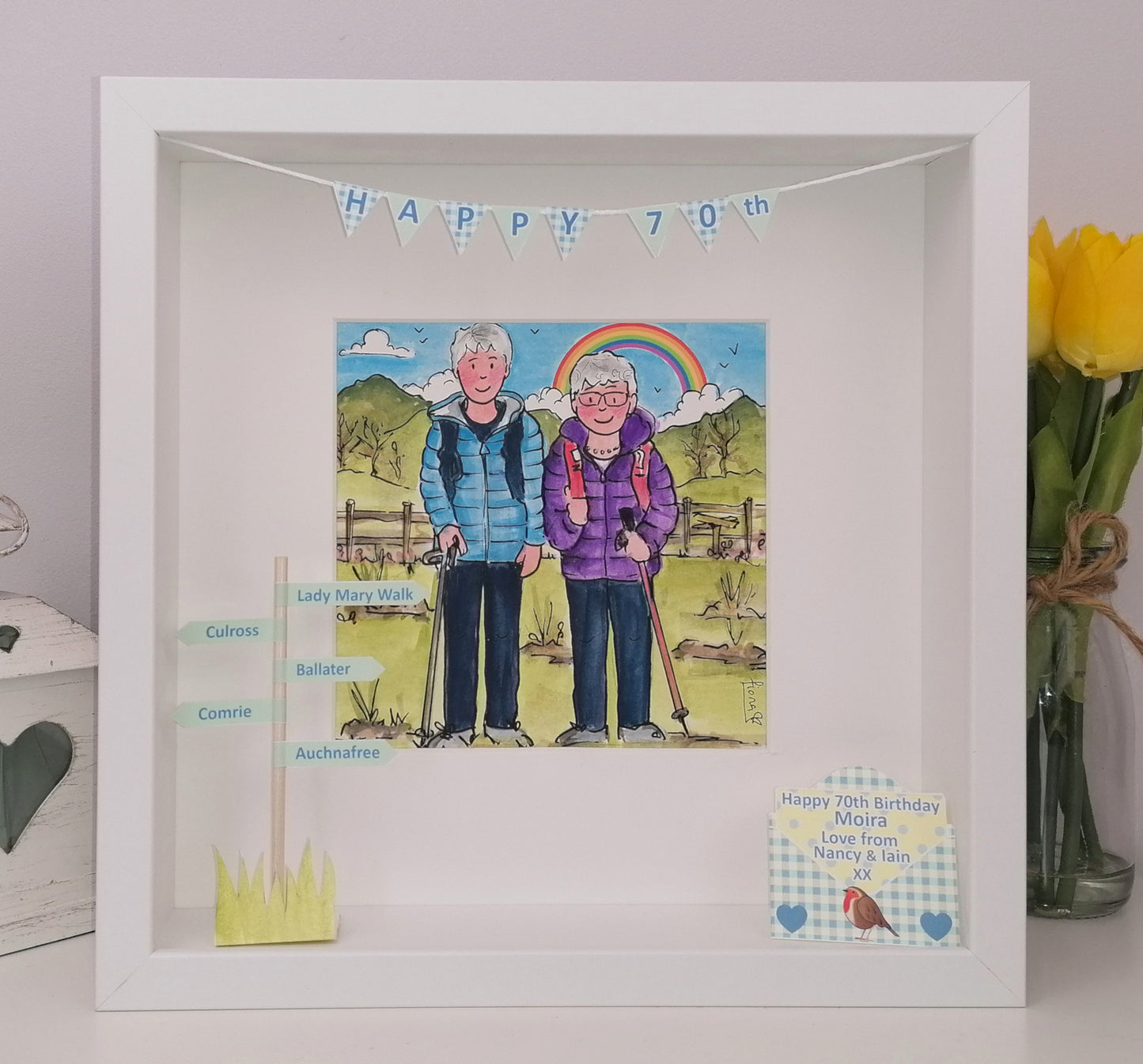BEST FRIENDS Personalised Illustration | Custom Friendship Gift for Birthdays & Milestones by Art by Fiona Murray