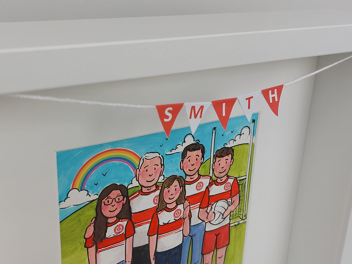 GAELIC FOOTBALL, HURLING & CAMOGIE Family Illustration – Personalised Gift