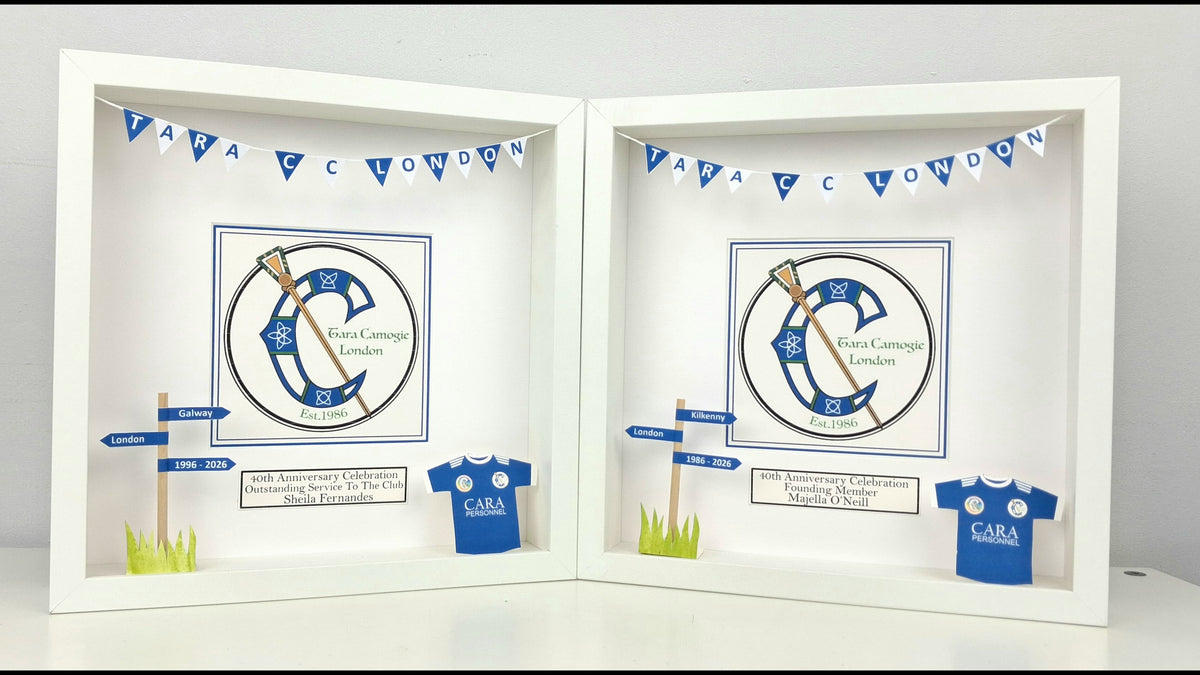Sports Team Crests Box Frame Print | Gaelic Football, Hurling, Camogie