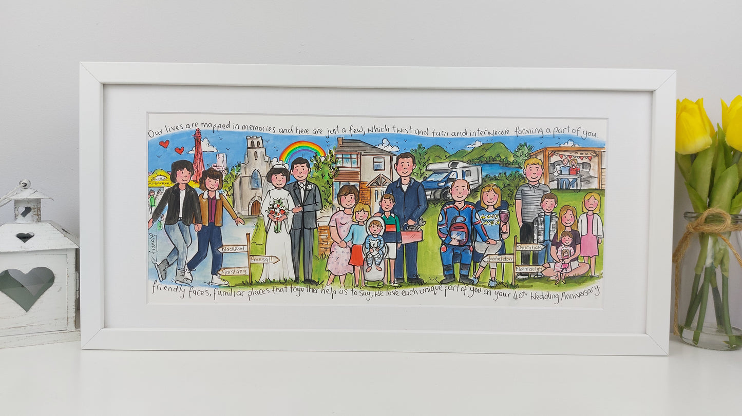 ANNIVERSARY – Husband & Wife Love Story Timeline Storyboard Illustration