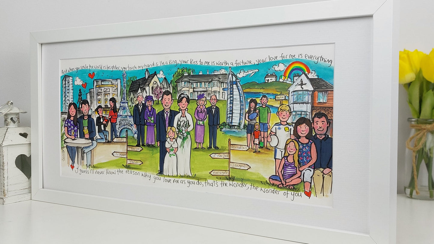 ANNIVERSARY – Husband & Wife Love Story Timeline Storyboard Illustration