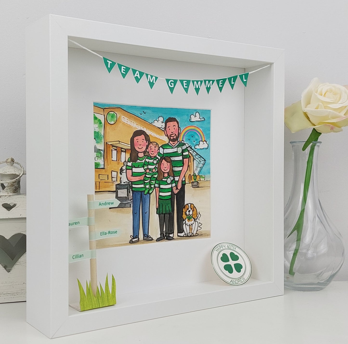 CELTIC Custom Illustration – Family & Parkhead Portrait