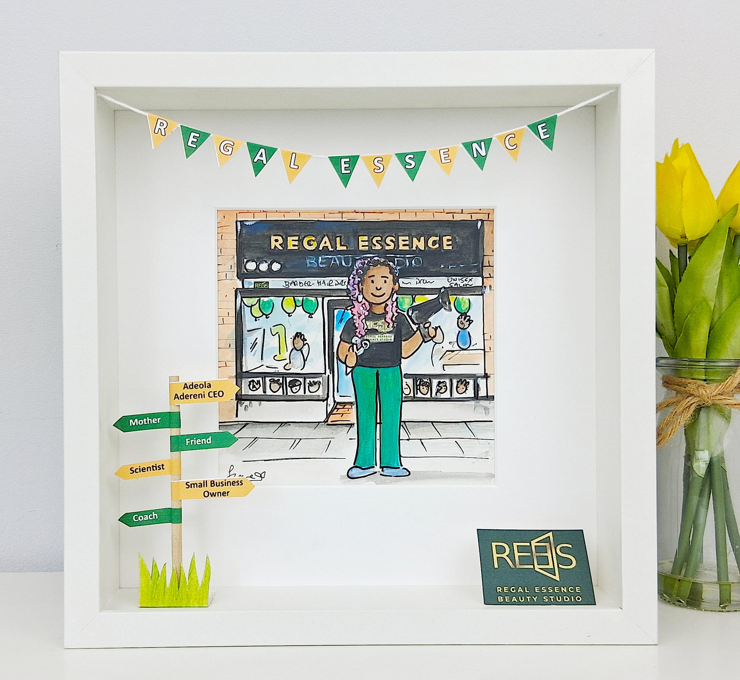 NEW BUSINESS Personalised Opening Gift – Custom Illustrated Wall Art