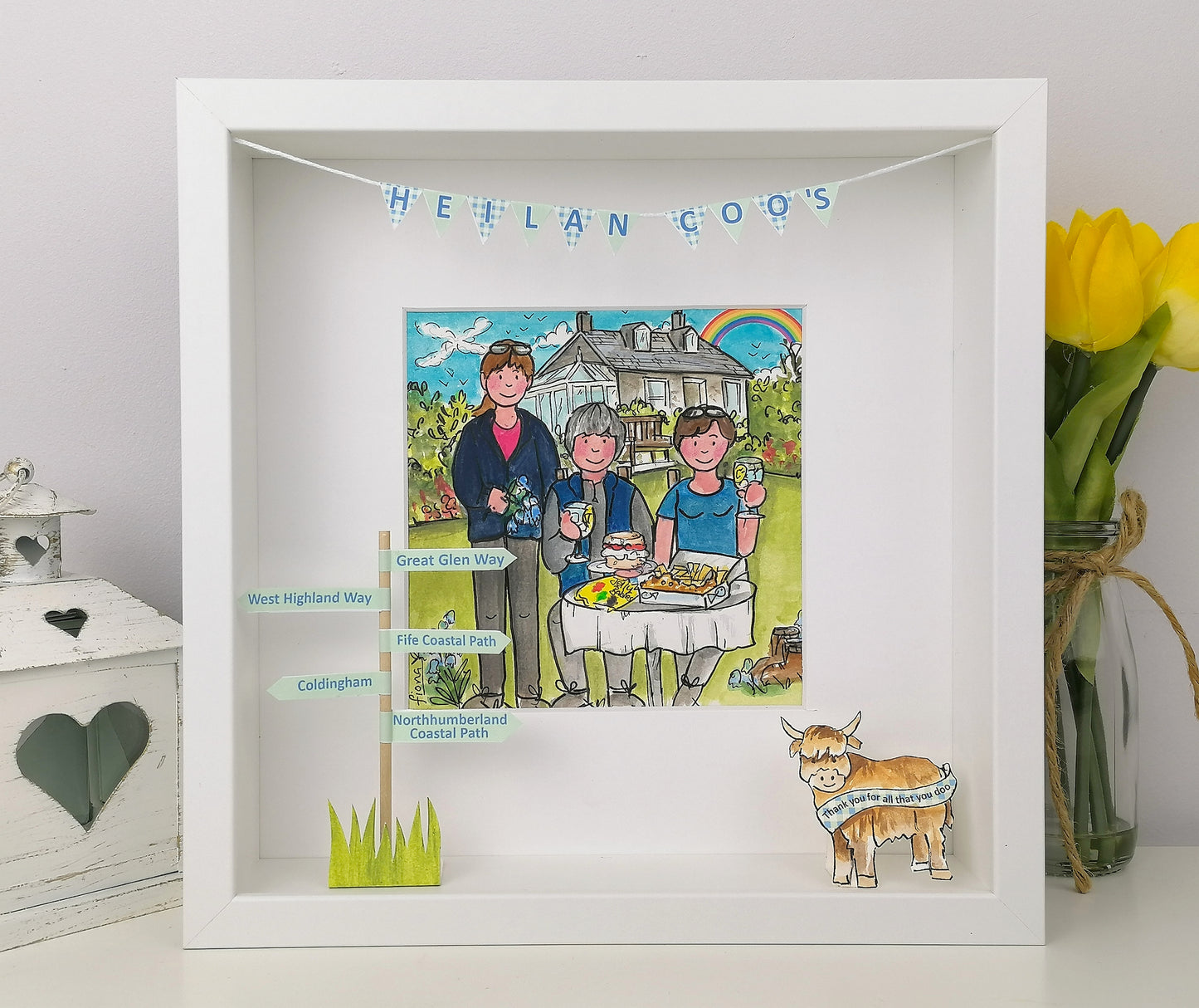 BEST FRIENDS Personalised Illustration | Custom Friendship Gift for Birthdays & Milestones by Art by Fiona Murray