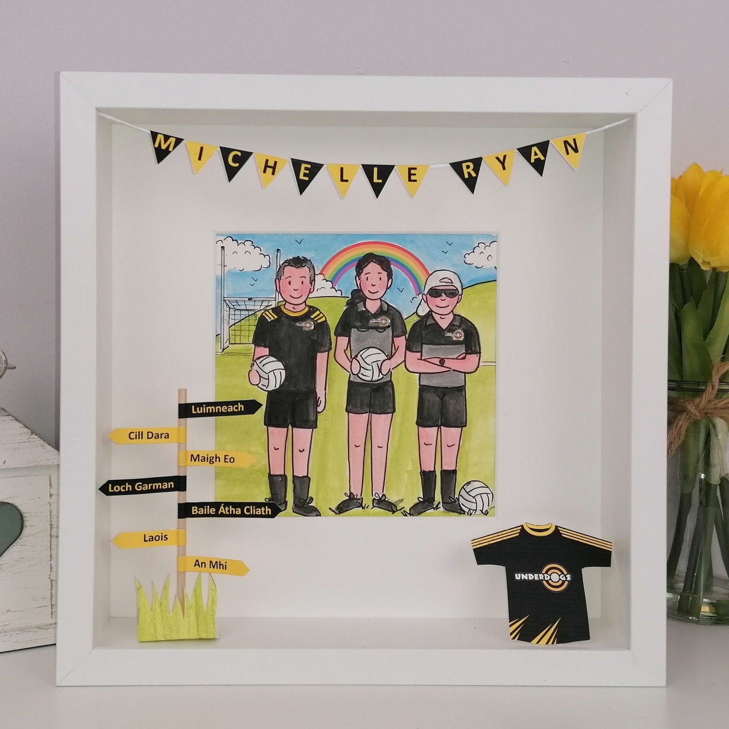 THANK YOU GIFT for Coaches, Managers & Volunteers | Personalised Team Illustration Frame