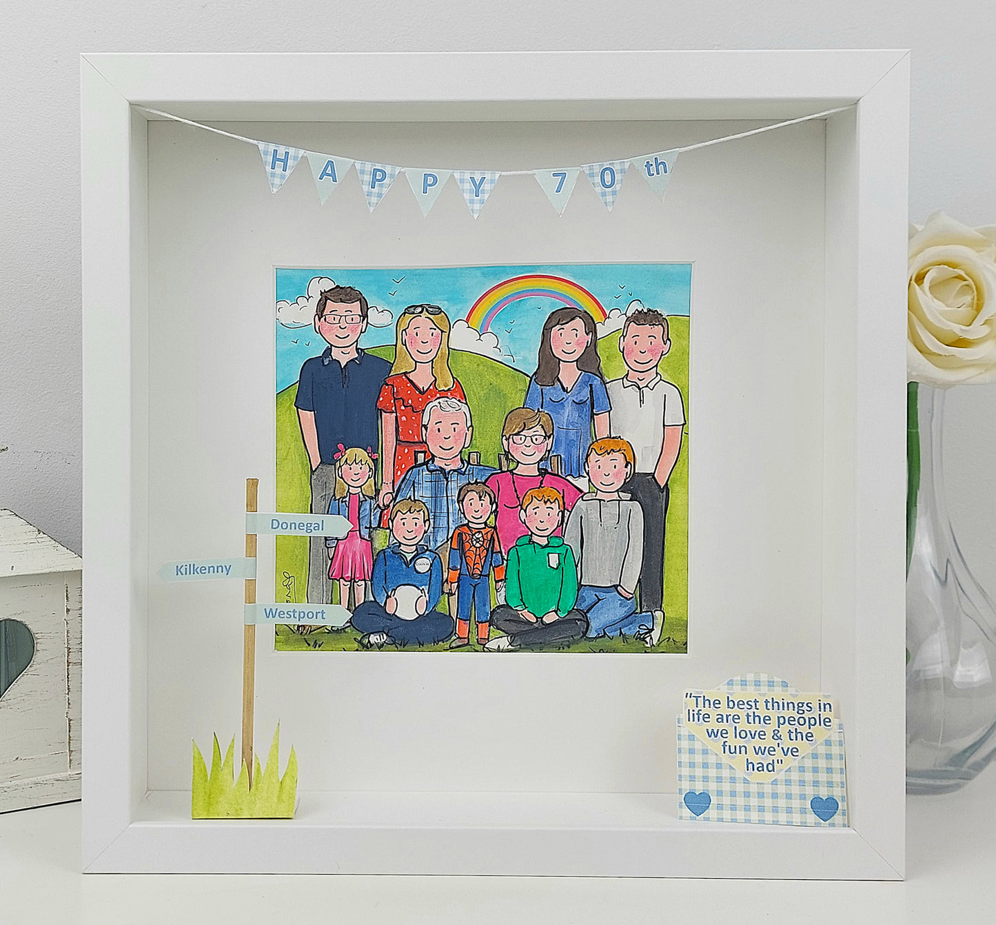 GRANDAD from Grandchildren - Personalised Box Frame Illustration