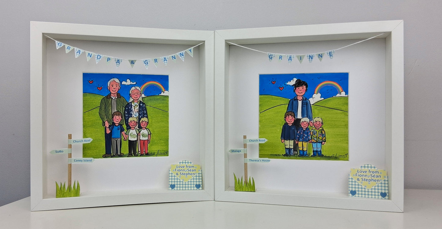 GRANDPARENTS Gift from Grandchildren – Personalised Illustration