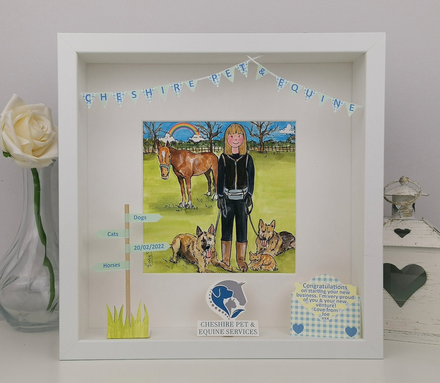 NEW BUSINESS Personalised Opening Gift – Custom Illustrated Wall Art