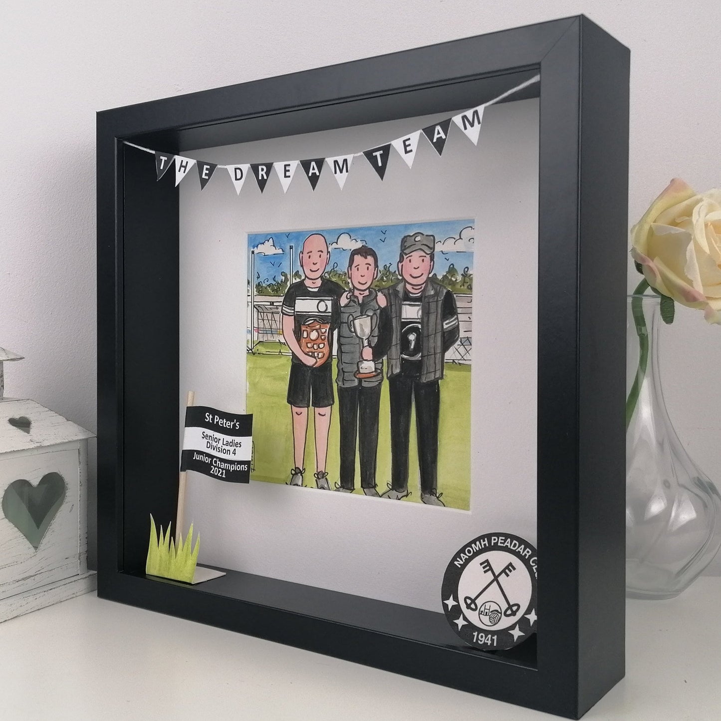 THANK YOU GIFT for Coaches, Managers & Volunteers | Personalised Team Illustration Frame