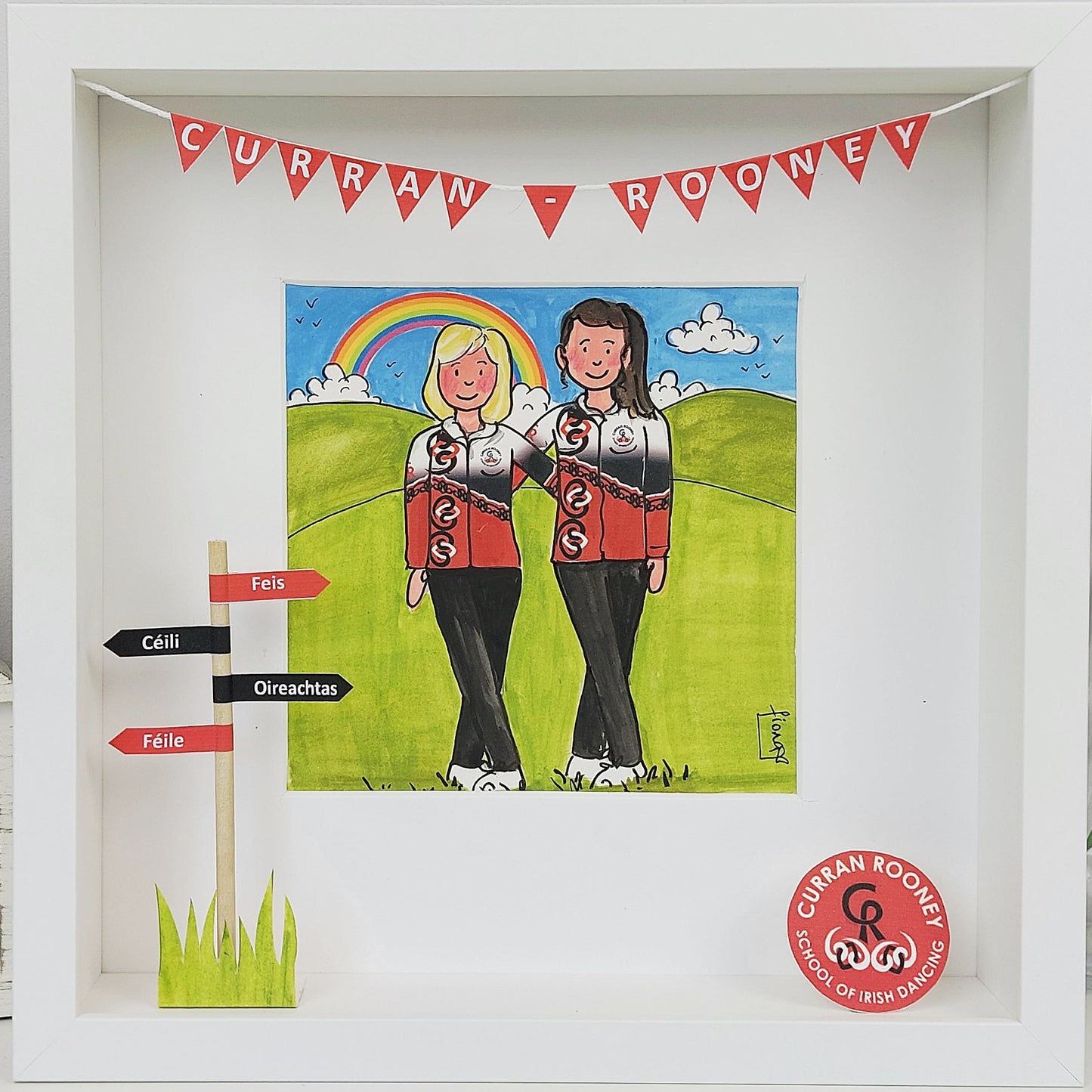 IRISH DANCING Personalised Illustration | Custom Feis Dancer Gift for Girl, Boy or Dance Group by Art by Fiona Murray