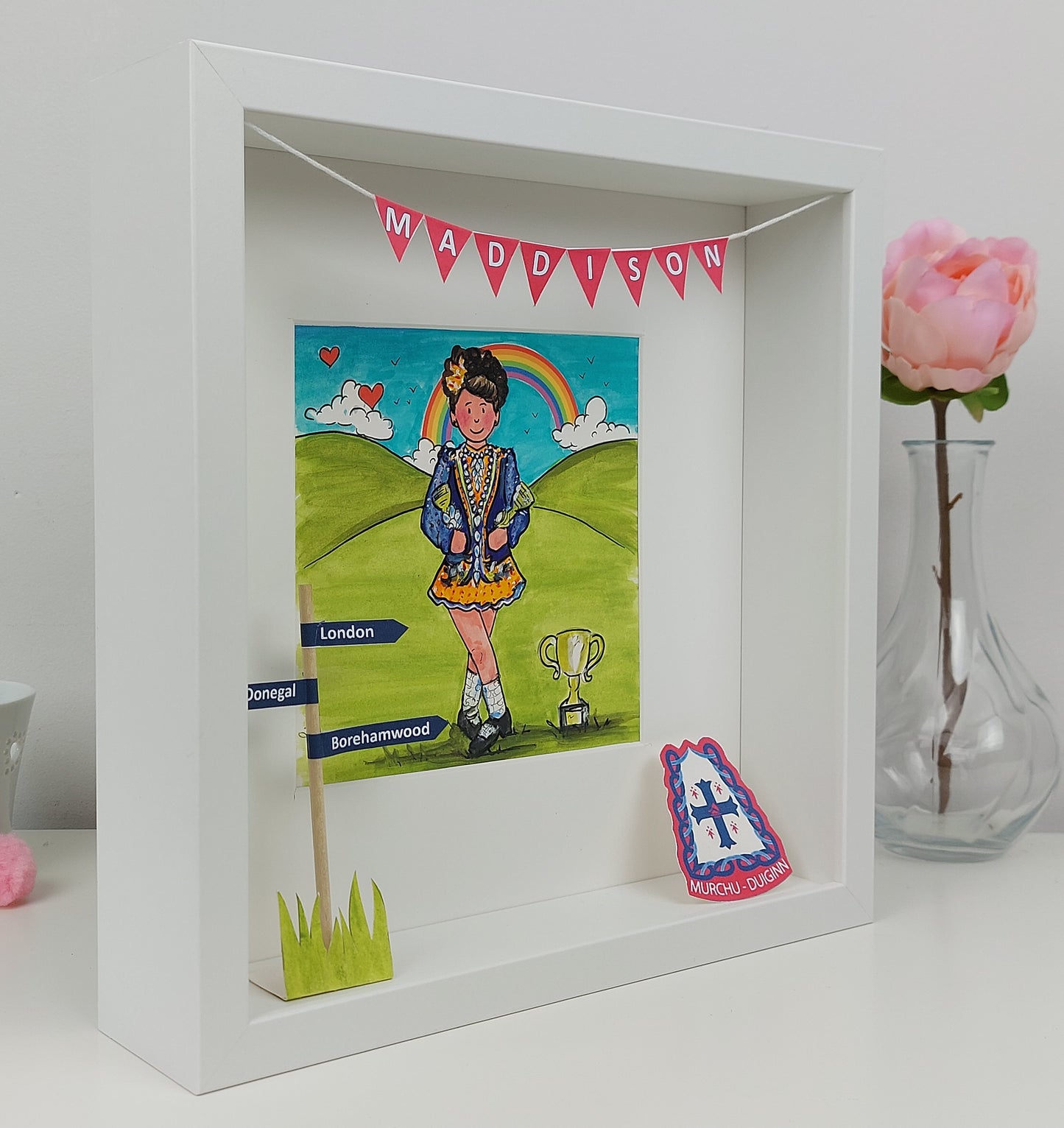 IRISH DANCING Personalised Illustration | Custom Feis Dancer Gift for Girl, Boy or Dance Group by Art by Fiona Murray