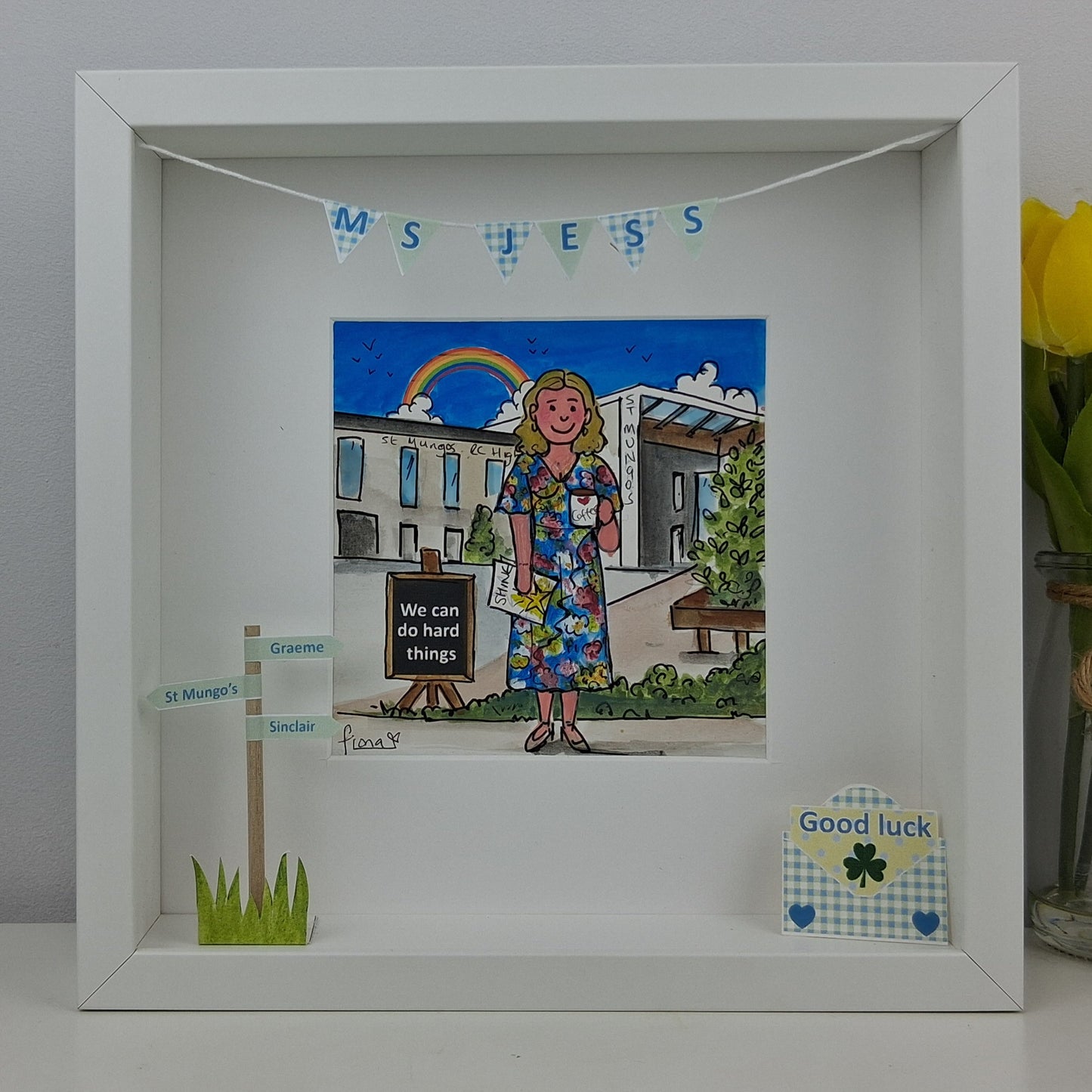 TEACHER THANK YOU Hand-Painted Illustration | Personalised Teacher Gift