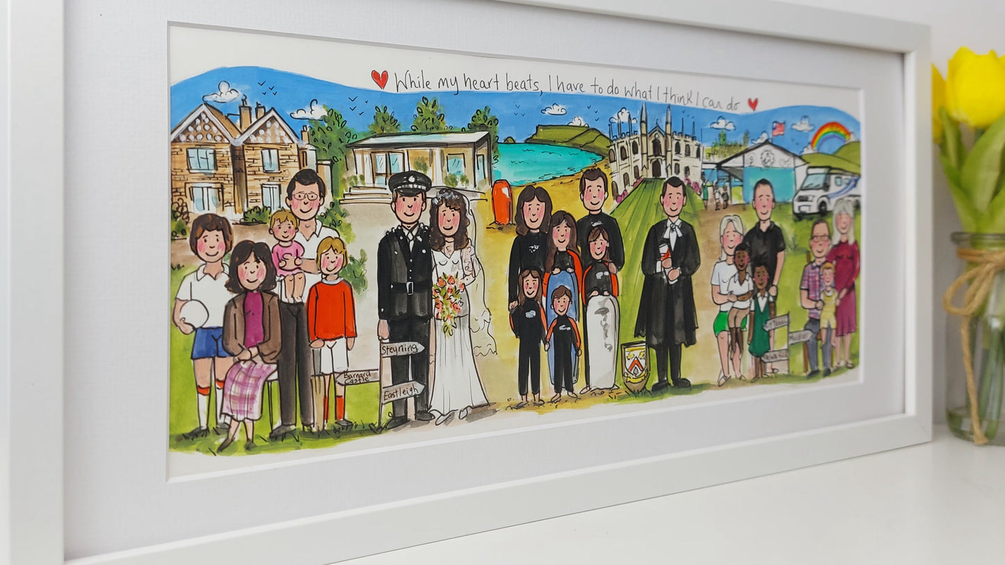 BIRTHDAY – Dad, Husband & Grandad Life Story Timeline Storyboard Illustration