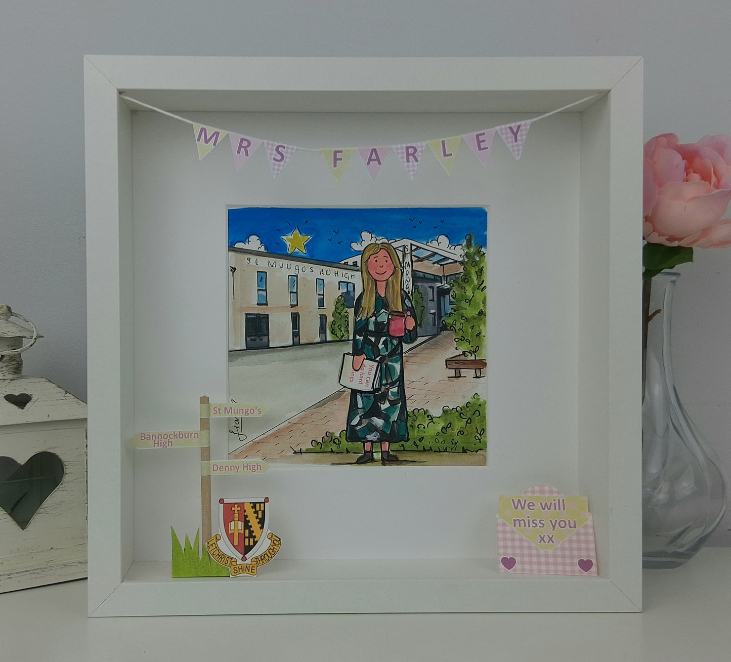 TEACHER THANK YOU Hand-Painted Illustration | Personalised Teacher Gift