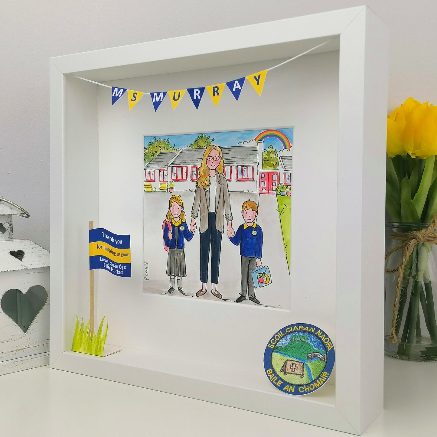 TEACHER OR PRINCIPAL Leaving or Retirement Gift – Personalised Box Frame Keepsake