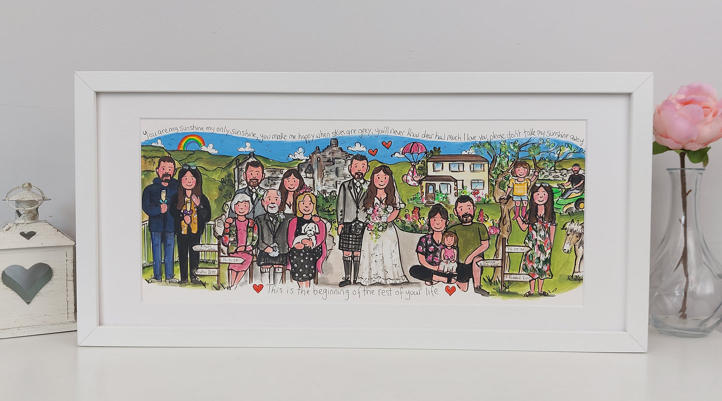 ANNIVERSARY – Husband & Wife Love Story Timeline Storyboard Illustration