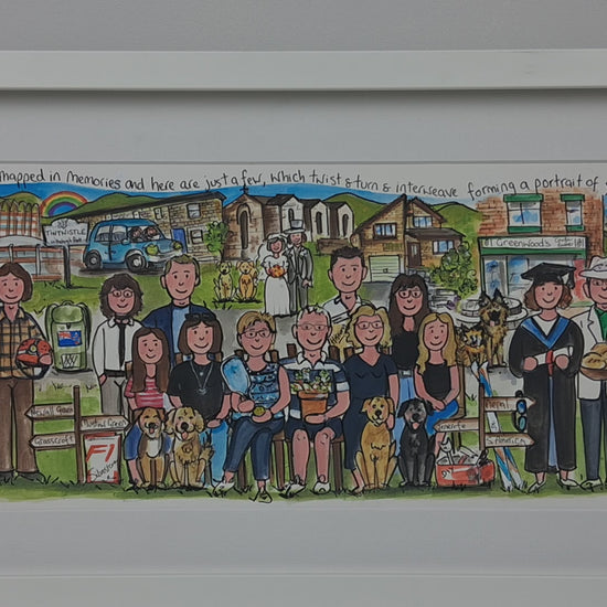 video of Grandparents with family group illustration