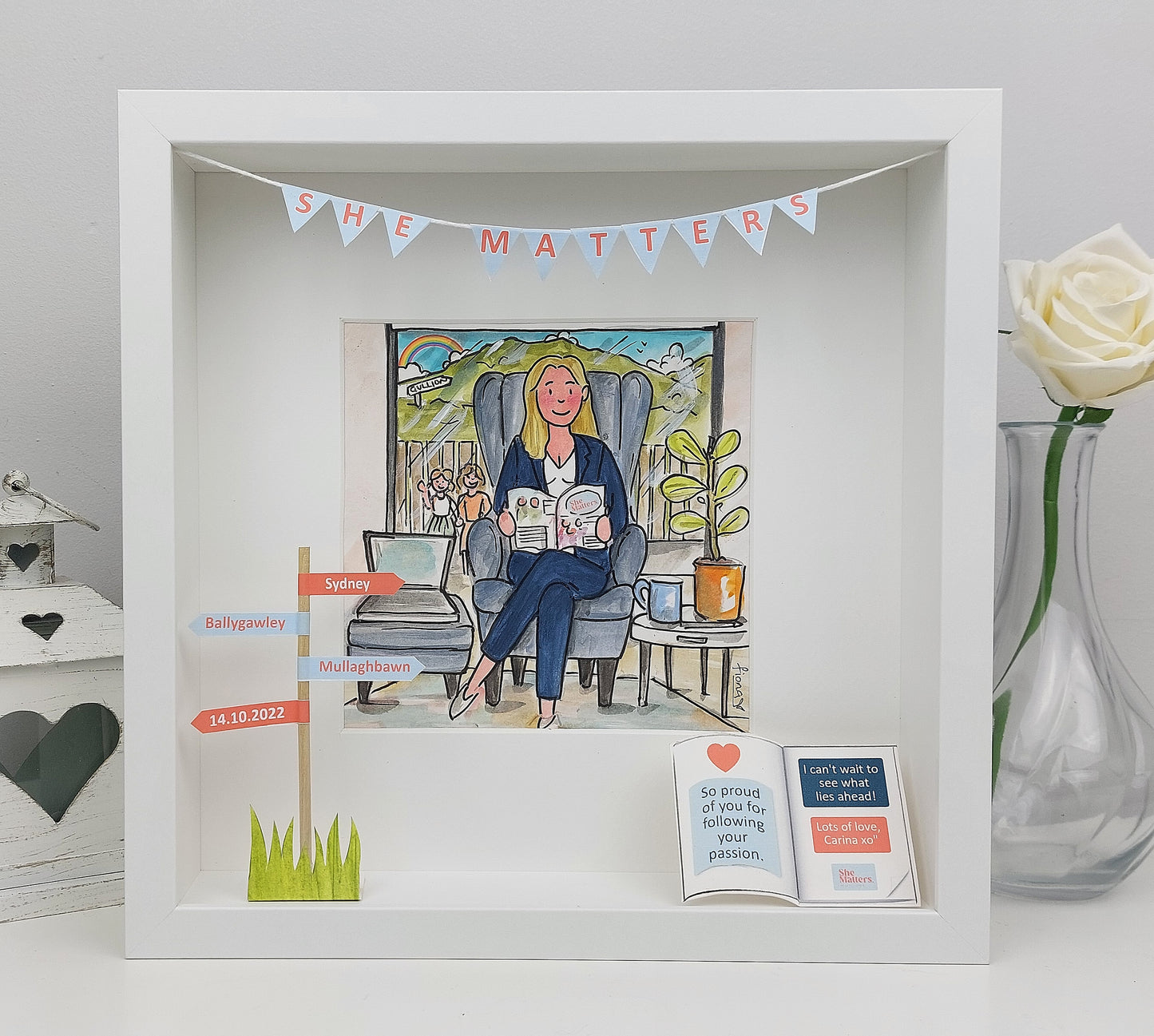 NEW BUSINESS Personalised Opening Gift – Custom Illustrated Wall Art