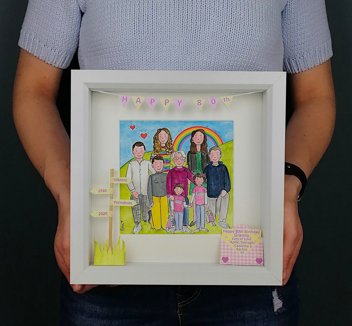 GRANDMA, Granny or Nana Gift – Personalised Custom Illustration