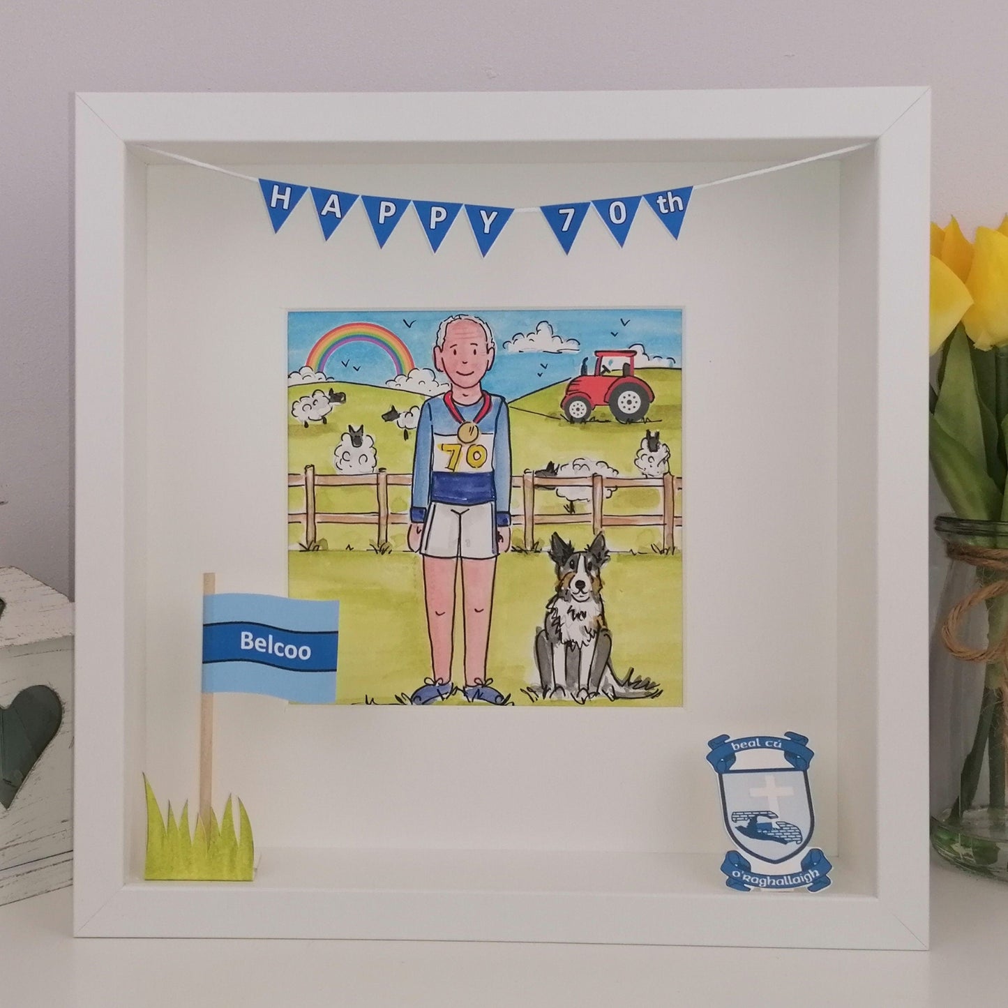 GRANDAD from Grandchildren - Personalised Box Frame Illustration
