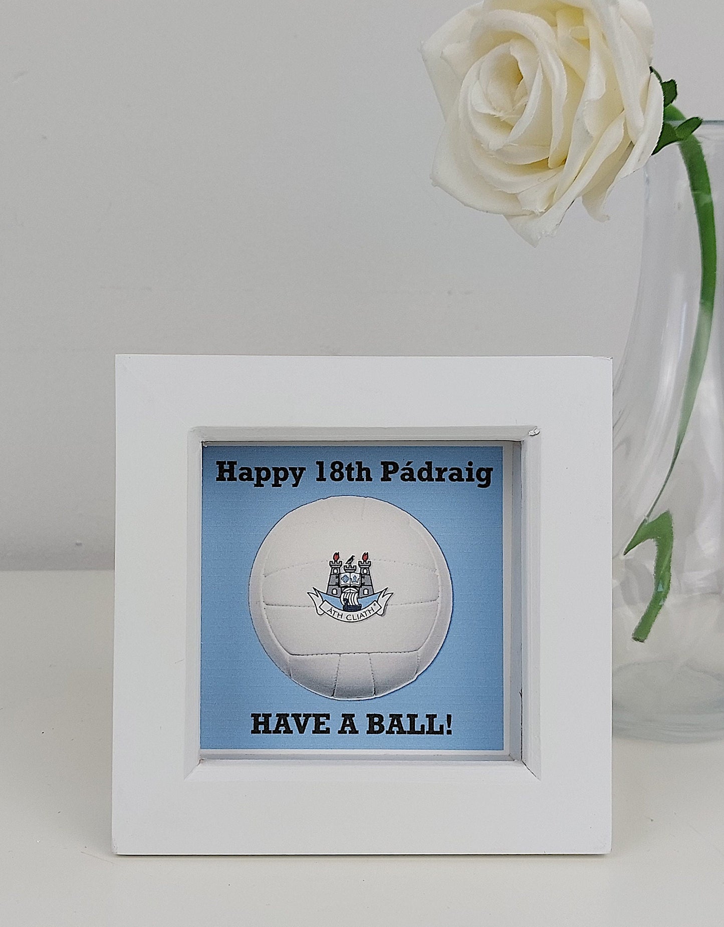 Secret Santa Gaelic Football Hurling or Rugby framed personalised print for men, GAA Christmas stocking filler gift for colleague or friend