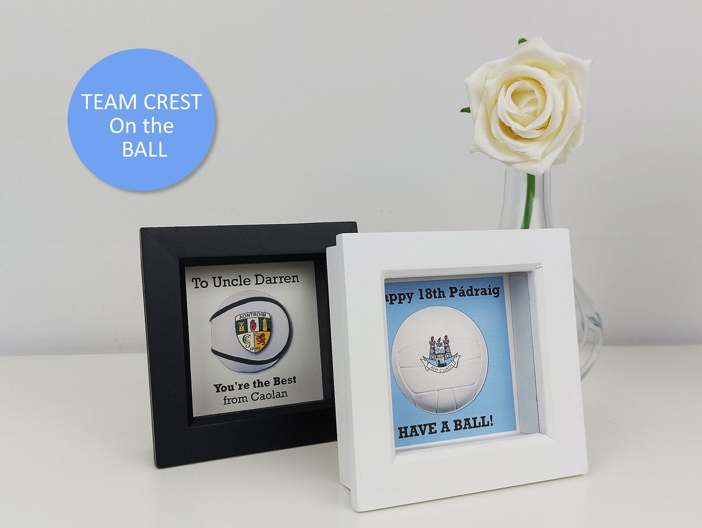 Secret Santa Gaelic Football Hurling or Rugby framed personalised print for men, GAA Christmas stocking filler gift for colleague or friend